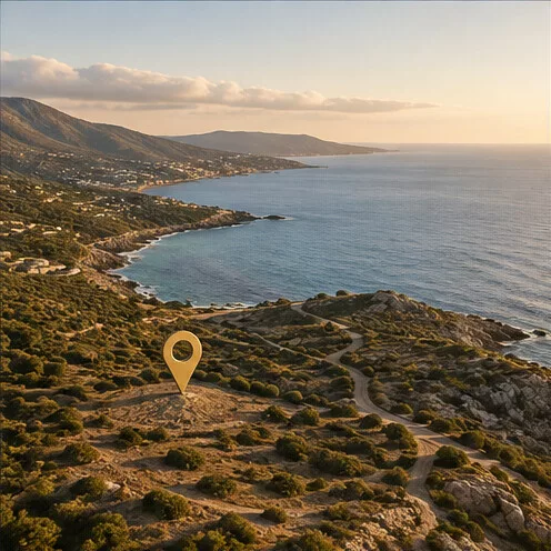 Cyprus coastline and a potential land plot
